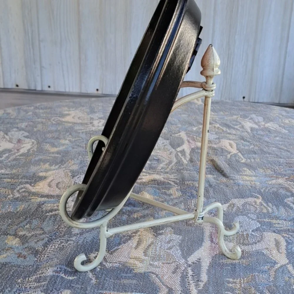 Hand Crafted Horse Clock Acrylic Painted Terra Cotta Plate Table Easel Southwest